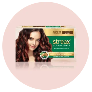 Streax hair colour highlighting kit Hazel brown