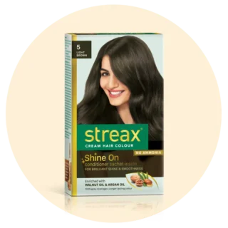 Streax cream hair colour 5 light brown