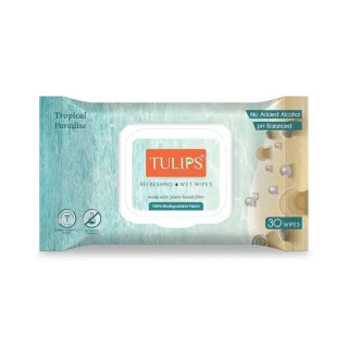 Tulips Refreshing Wet Wipes Tropical Paradise 30pcs