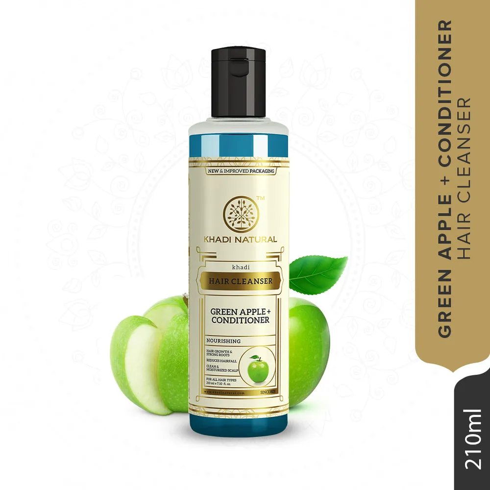 Khadi Natural Hair Cleanser Green Apple Conditioner (Shampoo) - 210ml